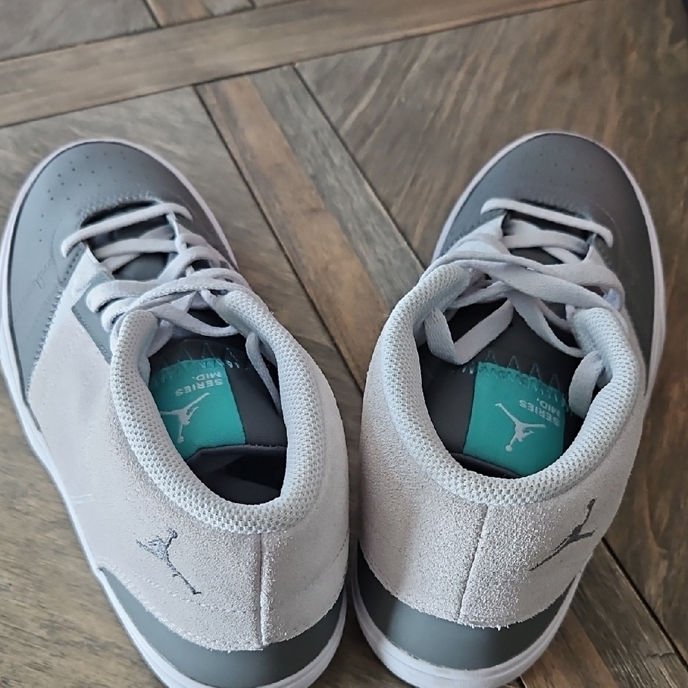 Air Jordan Gray and Teal Sneakers